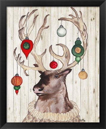 Framed Christmas Reindeer I Print