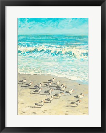 Framed Sandpiper Beach Party Print