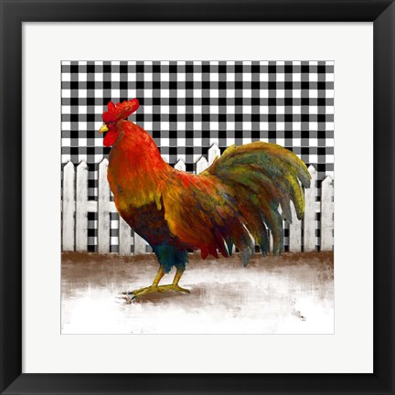 Framed Morning Rooster II Print