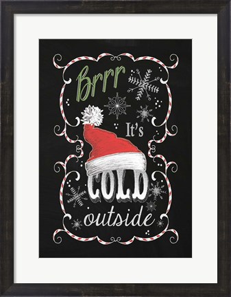 Framed Snow Chalk Art I Print