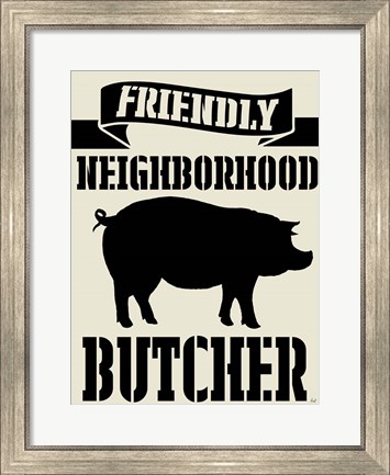 Framed Neighborhood Butcher Print