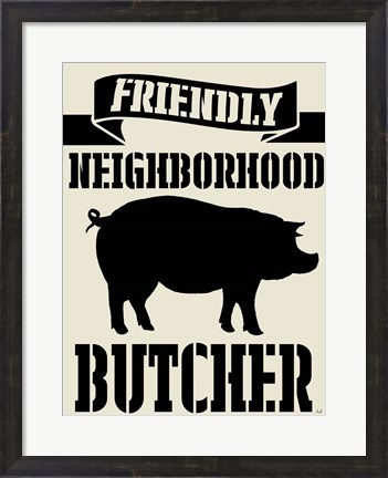 Framed Neighborhood Butcher Print