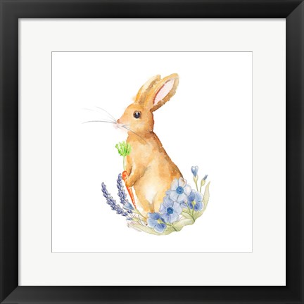 Framed Spring Bunny I Print