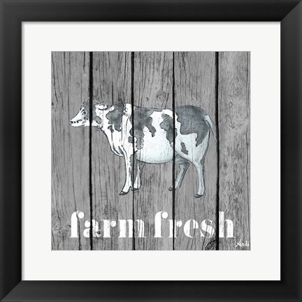 Framed Wood Farm Grey I Print