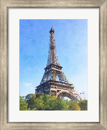 Framed Watercolor Streets of Paris II Print