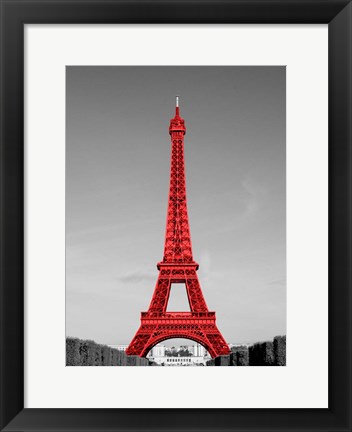 Framed Eiffel Tower in Red Print