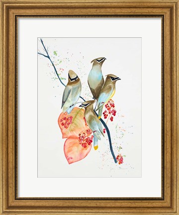 Framed Birds on Branch Print