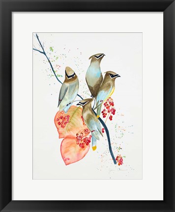 Framed Birds on Branch Print