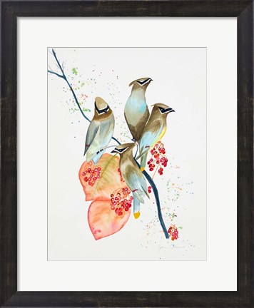 Framed Birds on Branch Print