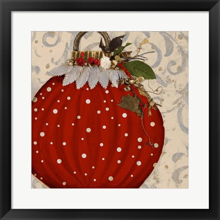 Framed Red Ornament I Print