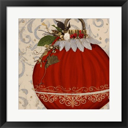 Framed Red Ornament II Print