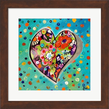 Framed Neon Hearts of Love III Print