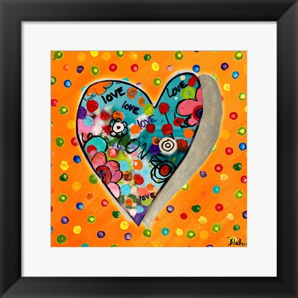 Framed Neon Hearts of Love IV Print