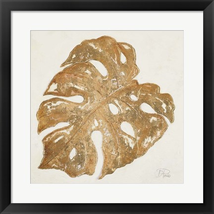 Framed Golden Leaf Palm II Print