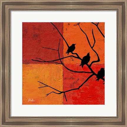 Framed Three Birdies I Print