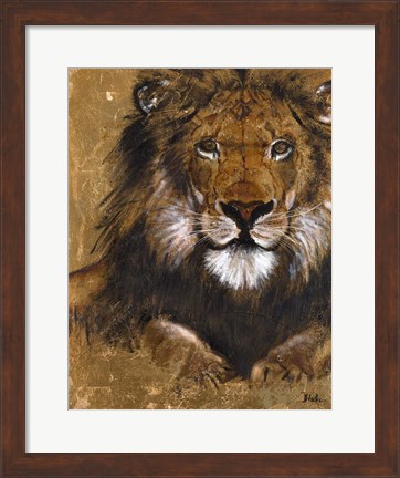 Framed Gold Lion Print