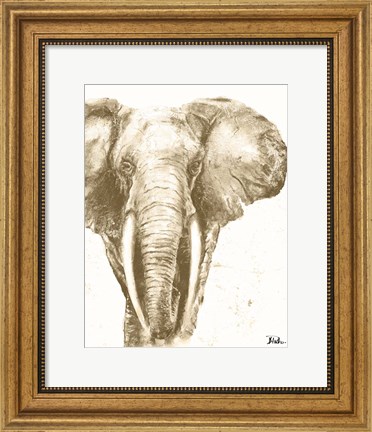 Framed Muted Elephant Print
