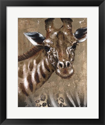 Framed Giraffe on Print Print