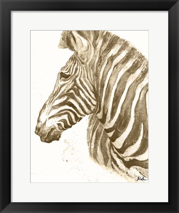 Framed Muted Zebra Print