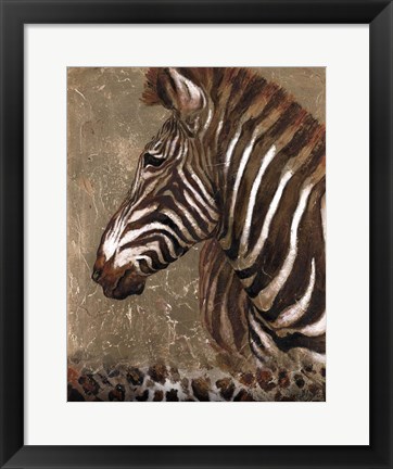 Framed Brown Zebra Print