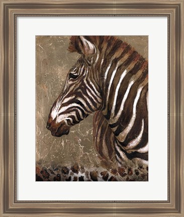 Framed Brown Zebra Print