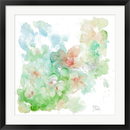 Framed Flowers In Water Print