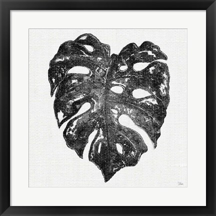 Framed Dark Leaf Palm II Print