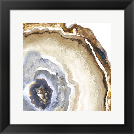 Framed Light Blue Agate Watercolor Print