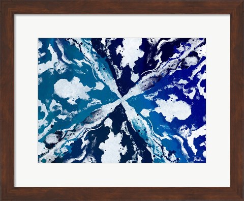 Framed Blue Starburst Print