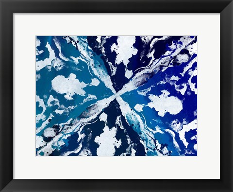 Framed Blue Starburst Print