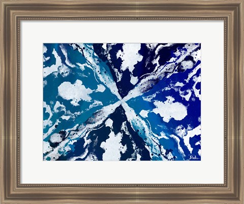 Framed Blue Starburst Print