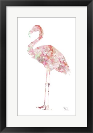 Framed Flowery Flamingo Print