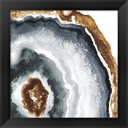 Framed Gray and Gold Agate II Print