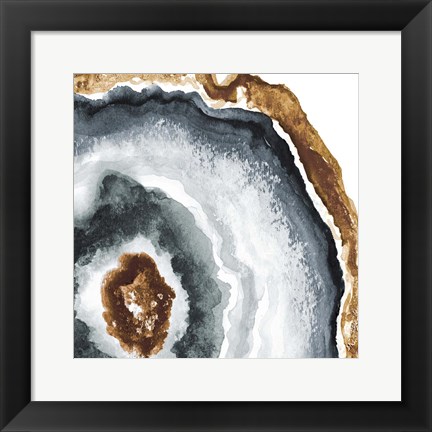 Framed Gray and Gold Agate II Print