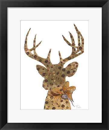 Framed Deer with Dots Print