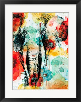 Framed Vibrant Elephant Print