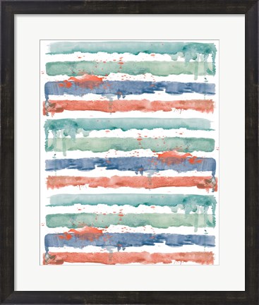 Framed Fashion Watercolor Stripes Print
