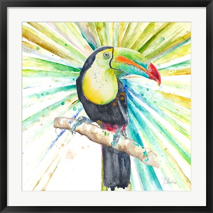 Framed Bright Tropical Toucan Print