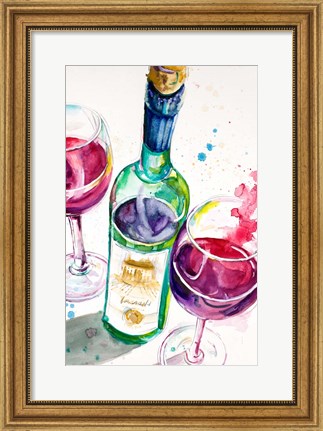 Framed Red and White Wine I Print