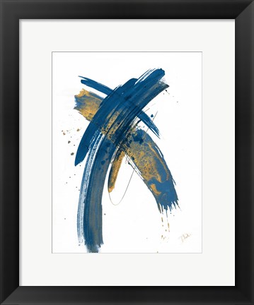 Framed Navy Color Wash Print