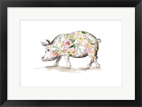 Framed Happy Little Pig Print