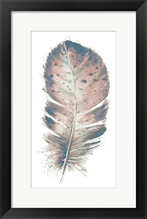 Framed Pastel Feather I Print