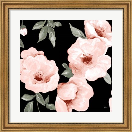 Framed Dusty Rose on Black II Print