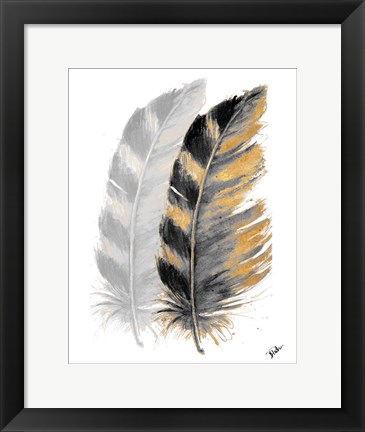 Framed Two Watercolor Feathers Print