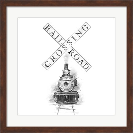 Framed Railroad Crossing Print