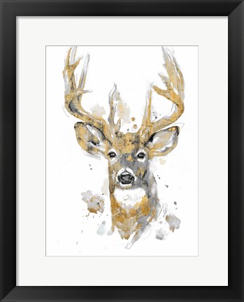 Framed Gold Antlers II Print