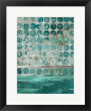 Framed Dots on Turquoise Print