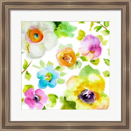 Framed Rosy Vines II Print