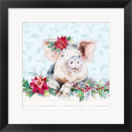 Framed Holiday Little Piggy Print