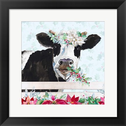 Framed Holiday Crazy Cow Print